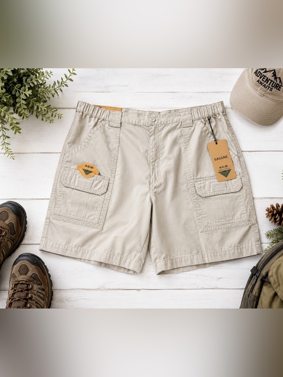 Savane Other - Savane Men’s Cargo Hiking Shorts Tan Size 42 NWT Outdoor Utility Stretch